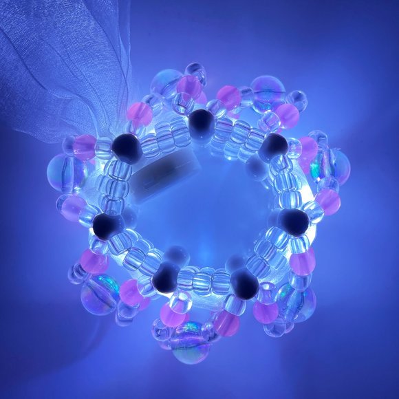 LASR Sweet Melody Light Up Ribbon Rave Kandi Bracelet - Picture 3 of 5